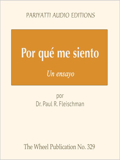 Title details for Por qué me siento by Paul R. Fleischman - Available